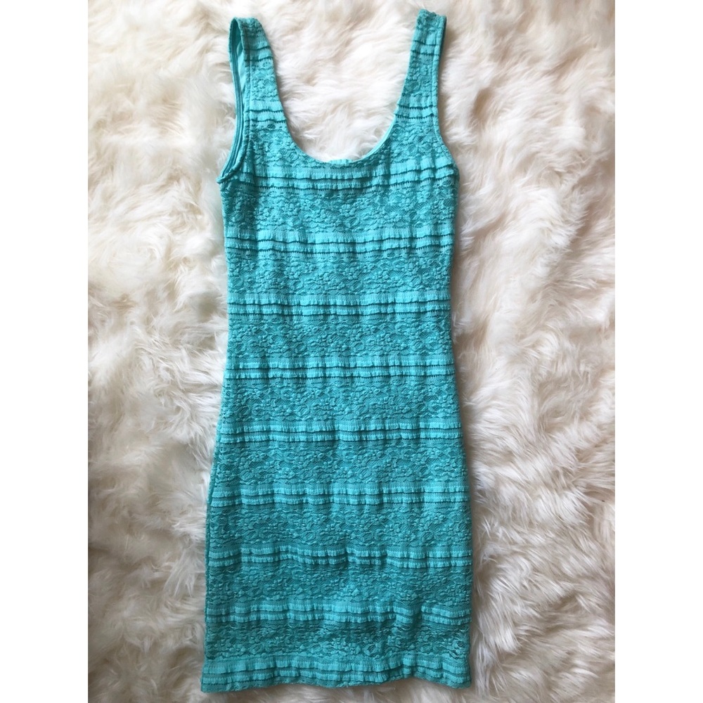 Aqua colored lace dress